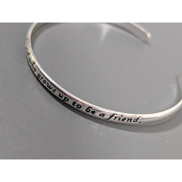 Silver Tone Daughter Friend Open Cuff Bracelet 7 in Stacking Inspirational Love - Picture 4 of 5